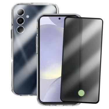 Imagem de Kit Proteção Compatível Samsung Galaxy S24 Capinha Transparente Space + Película 3D Privacidade Anti Espião