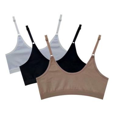 Imagem de 3 Sutiãs Sutian Menina Moça Top Algodão Lingerie Infantil