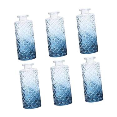 Imagem de Generic 6 peças de vasos de vidro para flores, mini vasos para arranjos de flores, recipientes decorativos para plantas, entrada, presente de inauguração, Azul Gradiente