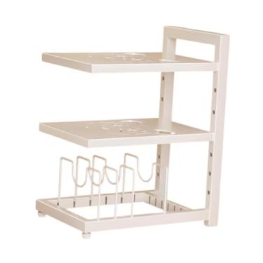 Imagem de Fenteer Organizador de vasos e panelas sob o gabinete 3 organizador ajustável de camada para vasos, rack de organizador de pan para o armário doméstico