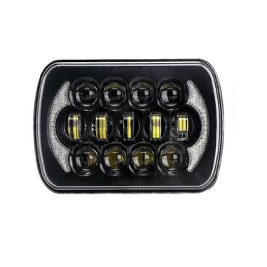 Imagem de CIADAZ Farol LED de 1 unidade de 7 polegadas Farol LED quadrado de 7x6 5x7 polegadas com sinal de mudança de direção DRL de feixe alto/baixo 200W Substituição brilhante para Jeep Wrangler YJ Cherokee
