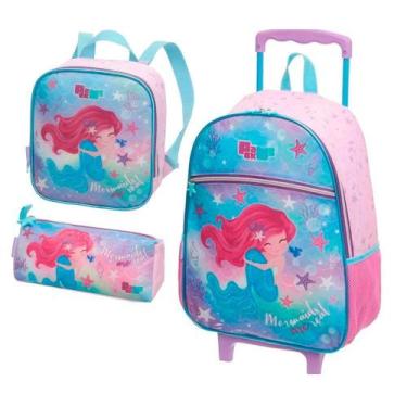 Imagem de Mochila De Rodinha + Lancheira + Estojo Mermaids Are Real Ll - Pacific