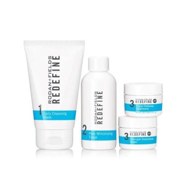 Imagem de Skincare Rodan + Fields Redefine o regime com limpador, tônico, SPF e 