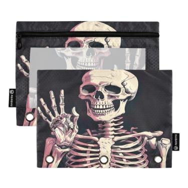 Imagem de Wassud Esqueleto Estrutura, pacote com 2 pastas para fichário, pastas de bolso com 3 furos, pasta organizadora para casa, escritório