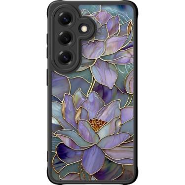 Imagem de DEENAKIN Capa fofa para Samsung Galaxy S26 Plus, capa rígida floral estética, compatível com Magsafe, capa protetora fina retrô moderna e exclusiva para mulheres e meninas, lótus roxo florescendo