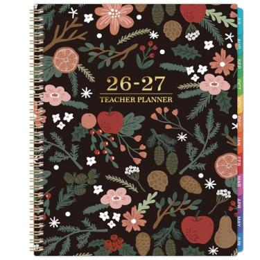 Imagem de Agenda de professores – planejadores de aula para professores, para ano escolar com abas coloridas e bolso interno, 21,6 cm x 28 cm