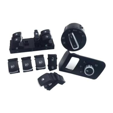 Imagem de Botões de janela, trava de segurança, botão do tanque de combustível, espelho retrovisor, farol de neblina, botão do interruptor do farol para Touran e Caddy 1J4959857B 1T0959851 1T1 959 (vermelho)