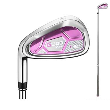 Imagem de Tacos de golfe femininos, G300 7# ferro mão esquerda única aço inoxidável/carbono vara de treinamento feminina LH Golf Practice Clubs (com eixo de aço, esquerda)