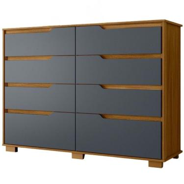 Imagem de Comoda Georgia 8 Gavetas 147 Cm Moval Freijo Cinza Freijo Cinza