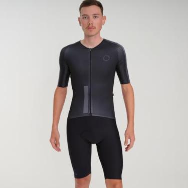 Imagem de Macaquinho Ciclismo Masculino Frente Aberta Skinsuit Preto | Marcio May Sports