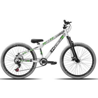 Imagem de Bicicleta aro 26 KOG Freeride Kit Single Pneus Flame, Branco, Verde 2
