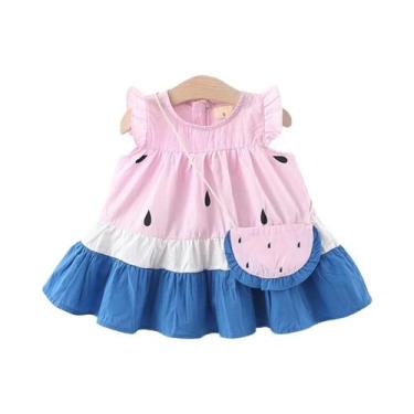 Imagem de Vestido De Verão Para Menina Com Estampa De Melancia E Mangas Voando, 
