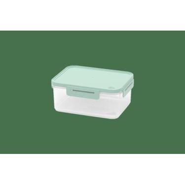 Imagem de Pote Hermético 1,1 L Retangular Plástico Cor Verde Soft Linha Hug Coza
