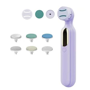 Imagem de Moedor de unhas elétrico usb máquina de polimento manicure pedicure ferramentas 6 peças cabeças de substituição de moagem de unhas para removedor de esmalte, limpeza, cutículas duras remoção de pele morta Elitzia ETVO1E (purple)