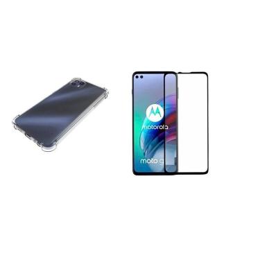 Imagem de Kit - Capa Reforçada Antishock Compatível Motorola Moto G50 5G + Película De Vidro 3D 5D 9D