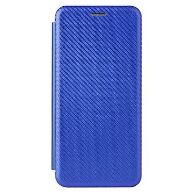Imagem de GOGODOG Case Cover compatível com LG k53 Dê a volta capa capas capas e capas cobertura total ultra fina mate anti-deslizamento arranhão resistente macia, fibra de carbono (azul)