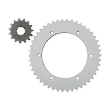 Imagem de KIT COROA E PINHÃO TRANSMISSÃO Yamaha XTZ 250 Lander..08 - AÇO 1045  R