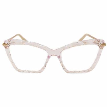 Imagem de Armação Transparente Cristal Óculos Grau Feminino Lapidado - Bamboo, P