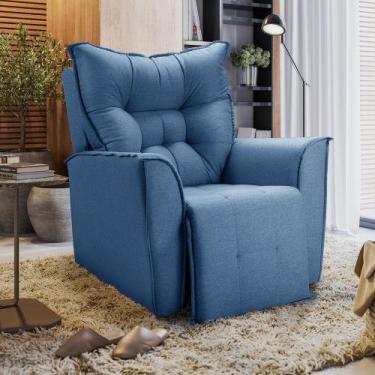 Imagem de Poltrona do Papai Reclinável King - Linho - Speciale home, azul Linho