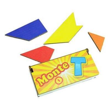 Imagem de Kit 5 Quebra Cabeça Monte o T Brinquedo Mdf Madeira Adesivado - Atacad
