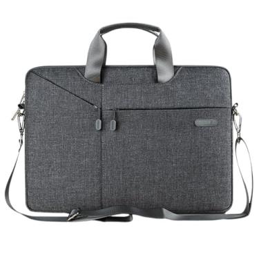 Imagem de Capa Pasta Case Maleta Executiva Estojo Capa para Notebook até 15,6" Polegadas Anti Impacto Impermeável com Alça de Ombro Compatível com Macbook Notebook Laptop até 15.6" Premium (Cinza)