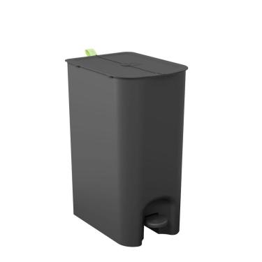 Imagem de Lixeira Borboleta com Pedal 20L Coza, Preta com alça Verde Matcha