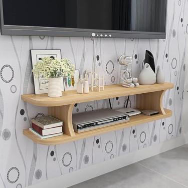 Imagem de Armário De Suporte De Tv Flutuante,unidade De Entretenimento De Montagem Na Parede,prateleira De Armazenamento De Fundo De Parede Prateleira Aberta Para Dvd Tv Via Satélite Caixa De, C, 80cm