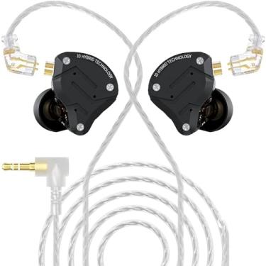 Imagem de KZ ZS10 Pro IEM Headphone, KZ in Ear Monitor Fones de ouvido com fio 4BA+1DD 5 Drivers Fones de ouvido de metal com placa frontal de aço inoxidável, cabo destacável de 2 pinos para cantor músico