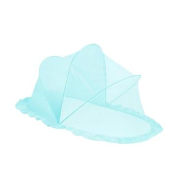 Imagem de Llazsybz Rede de proteção para cama de bebê, acessórios de cama, cobertura resistente para berço, rede de proteção para viagem, casa, quarto de bebê, Azul