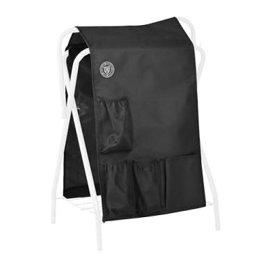 Imagem de Harrison Howard Saddle Rack Saver com bolsos de armazenamento, acessório de armazenamento de aderência de cavalo para rack de sela portátil, suprimentos estáveis, organizador de aderência preto