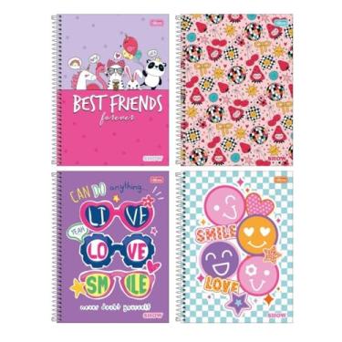 Imagem de Caderno Universitário Espiral Tilibra com 80 Folhas Pautadas Show Feminino Aula Anotações Escolar