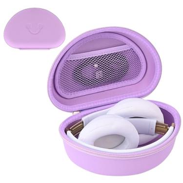 Imagem de stukcaze Capa rígida para fone de ouvido Beats Solo 4, Studio Pro, Solo 3, Studio 3, Solo 2, estojo de transporte para fone de ouvido com alça de armazenamento para viagem (roxo-2)
