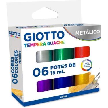 Imagem de Tinta Guache 015ML Giotto 6 Cores Metalicas - Canson