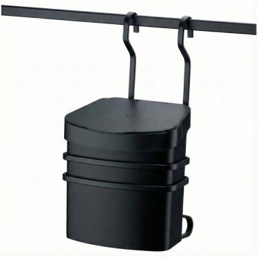 Imagem de Suporte Com Lixeira 2,5 Litros de Barra Parede Cozinha Preto Fosco - 2809PT Future