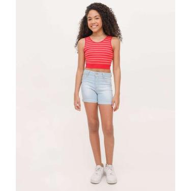 Imagem de Short Juvenil Jeans Barra Dobrada Tam 10 a 16-75152 - ECXO JEANS, 14, 