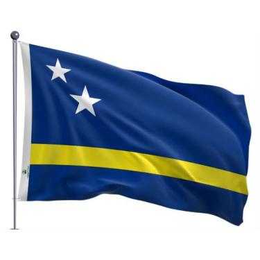 Imagem de Bandeira de Curaçao Uma Face Estampada Tamanho 70x100cm - Ptria Bordad