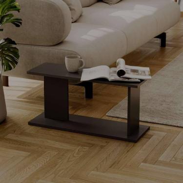 Imagem de Mesa de Apoio Livn Preta 30x25x65cm para Sala e Quarto