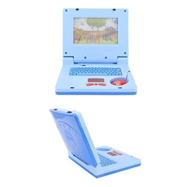 Imagem de Computador portátil infantil de aprendizagem, brinquedos para laptop infantil, desenho de LED, música de desenvolvimento cognitivo para meninos e meninas para aprendizagem precoce (mouse azul não retrátil)