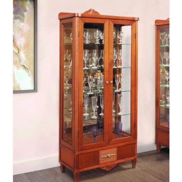 Imagem de Cristaleira de Vidro e Madeira 2 Portas - Jaspe - Móveis Montanhês