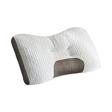 Imagem de Travesseiro cervical ortopédico ergonômico para dormir almofadas de massagem de suporte macio cabeça respirável almofada de memória espuma