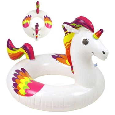Imagem de Boia Unicórnio Inflável Grande Com Abertura Circular 110x80x71cm De Piscina Jardim - 14...