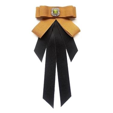 Imagem de broches para mulheres gravata borboleta de strass flor menina campus vento uniforme escolar estudante voo banco camisa profissional gravata borboleta para mulheres acessórios broche