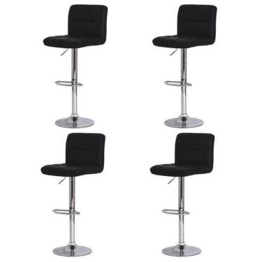 Imagem de Kit 4 Banquetas Gomos Preta