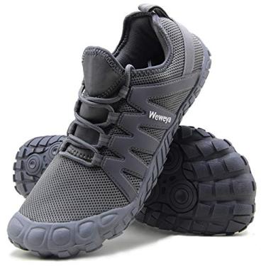 Imagem de Weweya Barefoot Shoes Tênis masculino minimalista para corrida e cross training, Cinza, 40