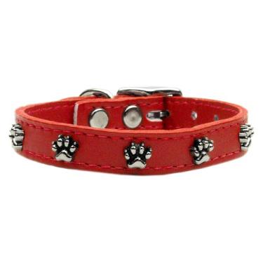 Imagem de Mirage Pet Products Coleira vermelha de couro de pata, 66 cm