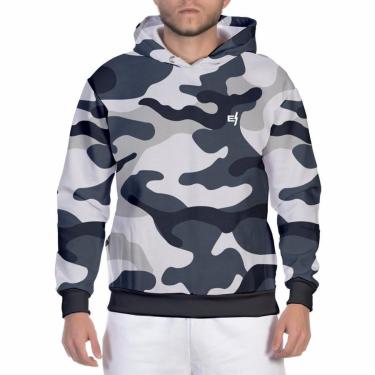 Imagem de Moletom Camuflado Masculino Blusa de Frio Com Capuz Flanelada Casaco com  Bolsos Laterais-Feminino