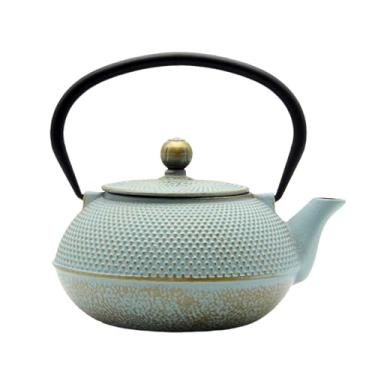 Imagem de SECHUDO Bule de chá pequeno de ferro fundido de 890 ml, chaleira segura para fogão, bule de chá com infusor de aço inoxidável para chá solto, tesubina japonesa revestida com interior esmaltado (900 ml