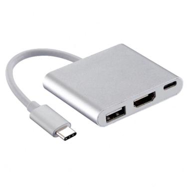 Imagem de Adaptador USB-C x HDMI + USB 3.0 + C Fêmea MD9 Branco - 7750