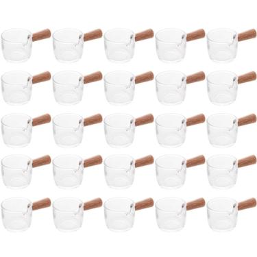 Imagem de Conjunto 25 Molheiras de Vidro com Cabo de Bambu 50ml Cremeiras para Restaurantes Lyor