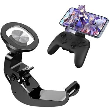 Imagem de Controller Phone Mount for Switch Controller - Gaming Phone Holder, MagSafe Phone Mount Bracket Clip Magnetic for N Switch and Switch Lite Pro Controller